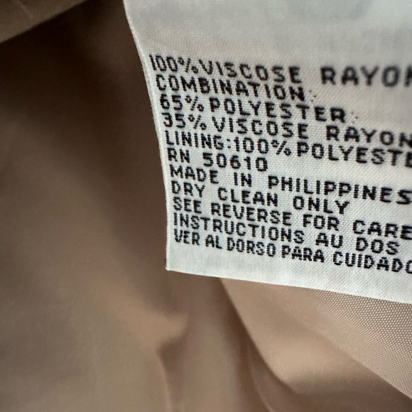 Gently used Le Suit Size 14 tan pin stripe 3 Button and matching size 12 skirt. - Picture 3 of 3